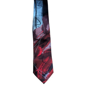 J Garcia Tie Red Black Abstract Silk Collector's Edition 2014
